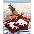 thumbnail image 3 of Pack of 2 Outdoor Pillow Covers, Christmas Buffalo Plaid Red and Black Polar Bear Waterproof Square Throw Pillowcase Cushion Decorative Pillow Covers for Couch Patio Tent, 26x26 in, 3 of 6