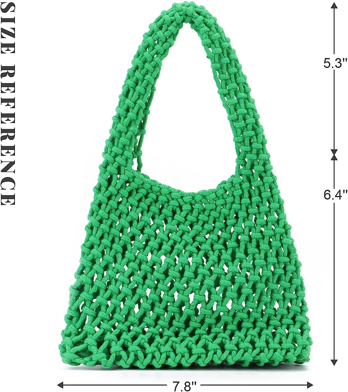 Kukuzhu Small Crochet Tote Bag for Women Summer Mesh Woven Handbags Beach Hobo Bag