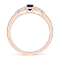 thumbnail image 2 of ANGARA Natural Oval Blue Sapphire Three Stone Ring with Pear Diamonds in 14K Rose Gold for Women (Size-6x4mm) | September Birthstone, Anniversary, Jewelry Gift for Women | Natural Blue Sapphire Ring, 2 of 9