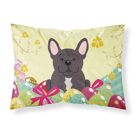 Carolines Treasures BB6009PILLOWCASE Easter Eggs French Bulldog Brindle Fabric Standard Pillowcase Standard multicolor