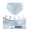 thumbnail image 6 of Aijolen Women's Cotton Cheeky Bikini Lace Stretch Hipster Briefs 6 Pack(2XL,Hydrangea Dell), 6 of 8