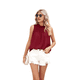 thumbnail image 2 of Camiseta Sin Mangas con Cuello con Volantes para Mujer, Color Rojo Vino, Talla L, 2 of 10