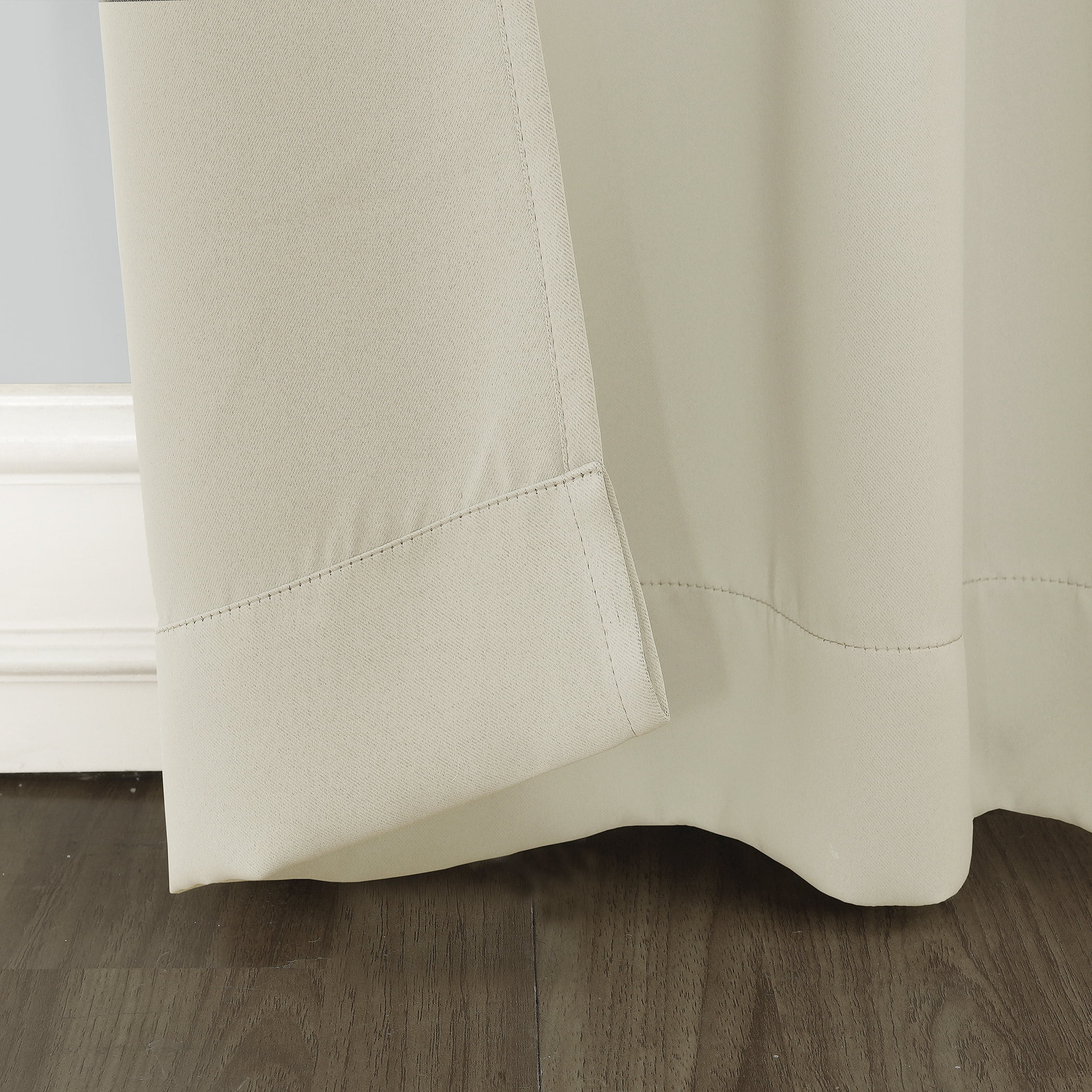 Sun Zero Conrad Extra-Wide Blackout Sliding Patio Door Curtain Panel, Pearl, 100X84, 100"X84", Pearl