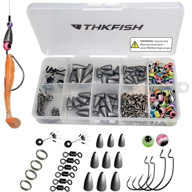 Thkfish Fishing Weights Sinkers Fishing Beads Bullet Sinkers Carolina Rig Texas Rig Kit Fishing Accessories Kit
