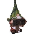 thumbnail image 1 of Solar Gnome Statue Garden Resin Dwarf Figurine Holding Welcome Sign with LED Lights Out Wedding D, 1 of 8