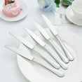 thumbnail image 5 of Dinner Knives Set of 36, 9” Butter Knives with Pretty Line Handle, Food Grade Stainless Steel Table Knife, Dishwasher Safe & Mirror Polished, 5 of 7