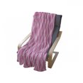 thumbnail image 4 of Pink and White Soft Flannel Fleece Throw Blanket, Pastel Ogee Motifs with Curved Stripes Abstract Design, Cozy Plush for Indoor and Outdoor Use, 60" x 80", Pink Pale Pink and White, by Ambesonne, 4 of 6