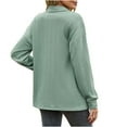 thumbnail image 4 of Scyoekwg Long Sleeve Shirts for Women Trendy Womens Clothes V-Neck Dressy Button Shirts Loose Lightweight Solid Color Fall Clothes Casual Vintage Pullover, 4 of 4