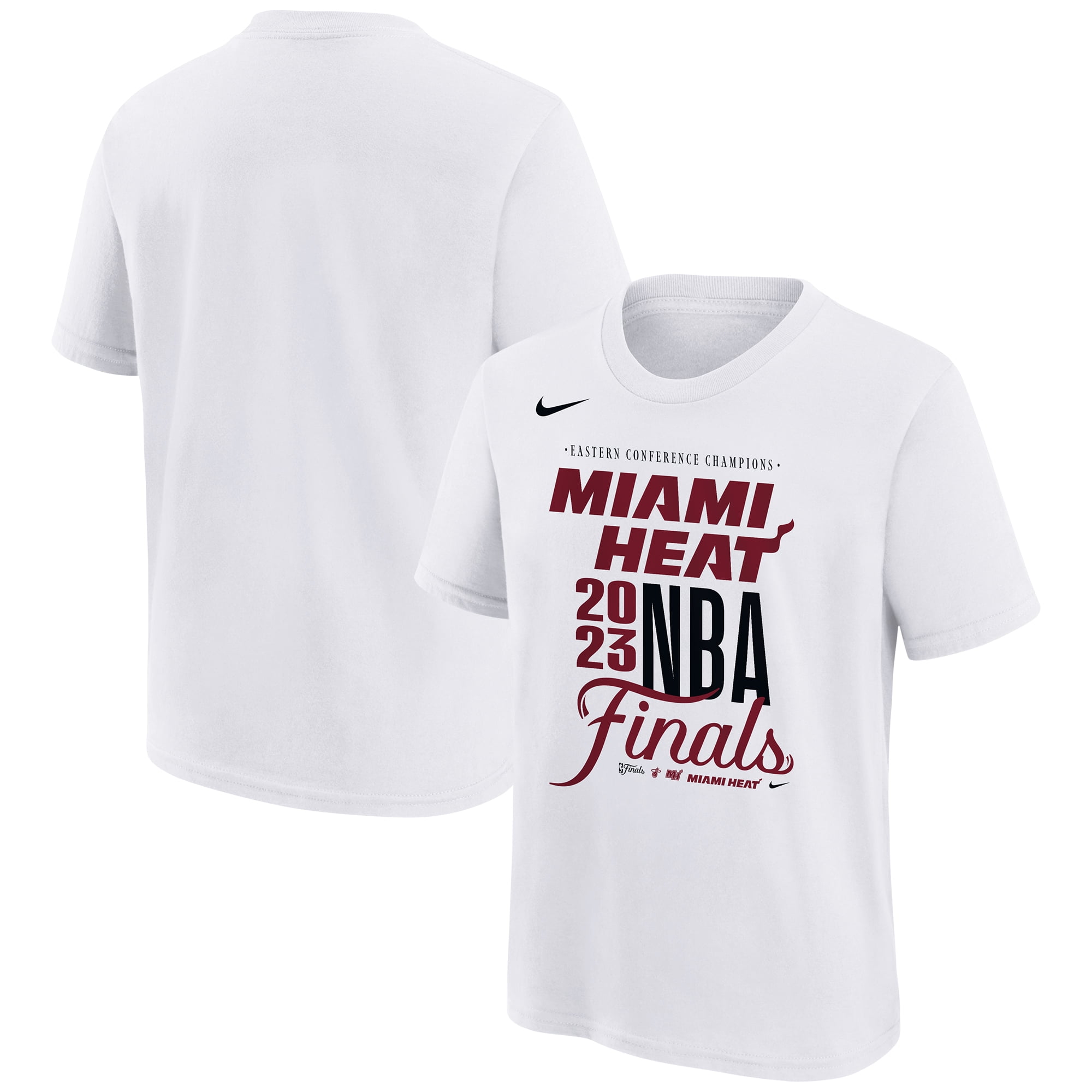 Youth Nike White Miami Heat 2023 NBA Finals TShirt