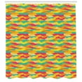 thumbnail image 2 of Ambesonne Geometric Shower Curtain, Funky Tiles, 69"Wx84"L, Jade Green Marigold, 2 of 2