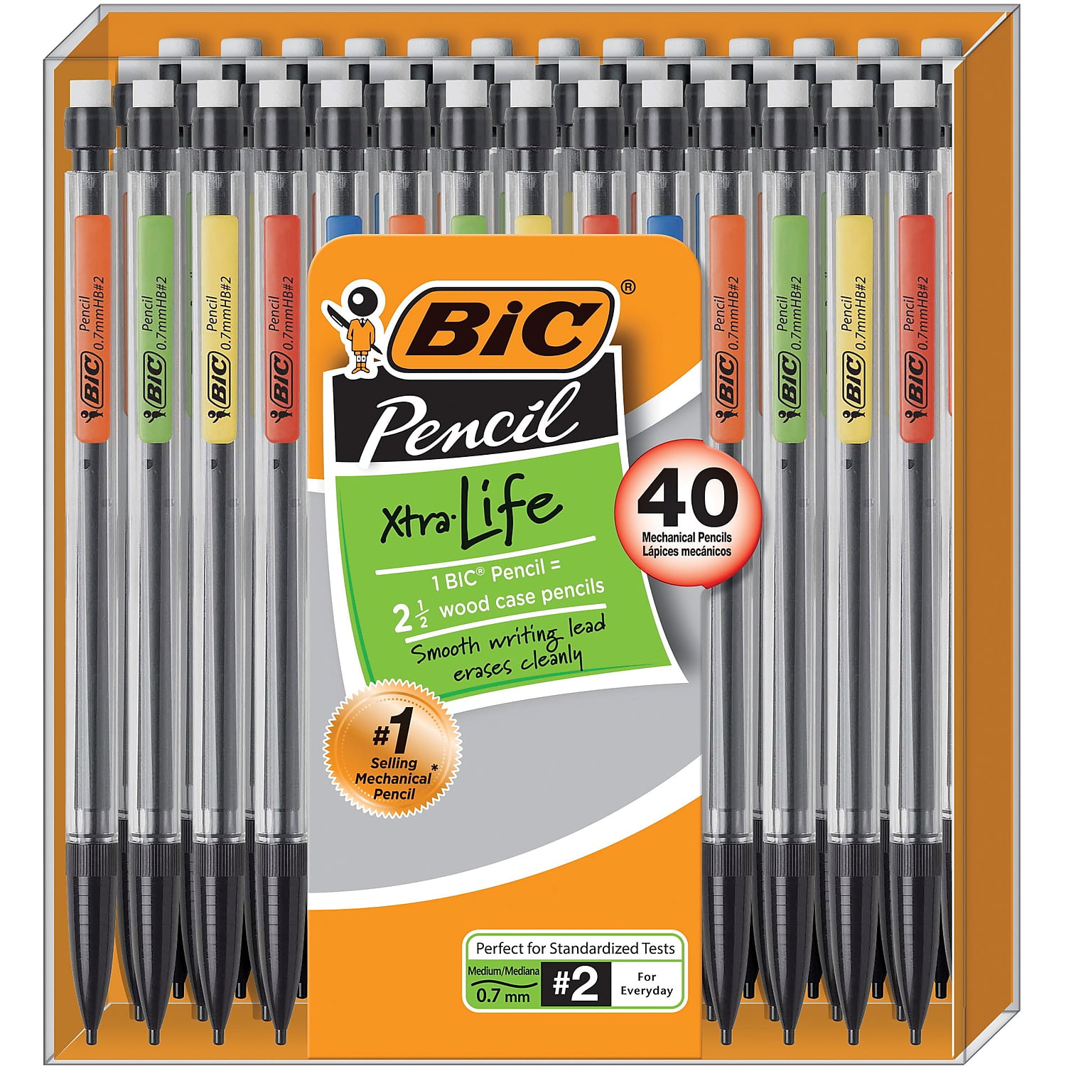 BIC Xtra-Life Mechanical Pencils No. 2 Medium Lead 40/Pack (MPP40MJ-BLK) 24276526