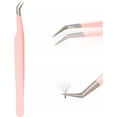 thumbnail image 1 of Lash Extension Tweezers Fiber Tip Lash Tweezers for Eyelash Extensions Volume Lash Tweezers Professional Artist Tech Work Kit Eyelash Tweezers for Volume Fans Curved Tweezers, 1 of 7