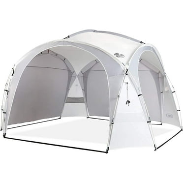 UNP Easy Beach Tent Pop Up Canopy UPF50  Tent with Side Wall, Ground Pegs, and Stability Poles, Sun Shelter Rainproof, Waterproof for Camping Trips, Backyard Fun, Party Or Picnics (10x10 ft, White)
