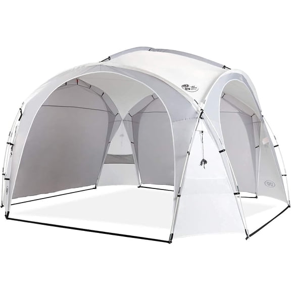 UNP Easy Beach Tent Pop Up Canopy UPF50  Tent with Side Wall, Ground Pegs, and Stability Poles, Sun Shelter Rainproof, Waterproof for Camping Trips, Backyard Fun, Party Or Picnics (10x10 ft, White)