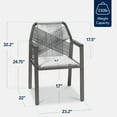 thumbnail image 2 of Best Choice Products Set of 2 Indoor/Outdoor Aluminum Woven Rope Dining Chairs w/ Armrests - Charcoal/Graphite, 2 of 7