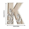 thumbnail image 3 of LiUMX Hand Carved Wood Flower Letter Decor | Natural Wood Wall Hanging for Home Kitchen Wedding | Rustic Pendant Craft Decorations, 3 of 5