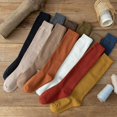 thumbnail image 2 of Calcetines de mujer de color liso estilo japonés, calcetines apilados, calcetines ajustados hasta la rodilla de estilo coreano, calcetines de longitud media para primavera y otoño, 2 of 6