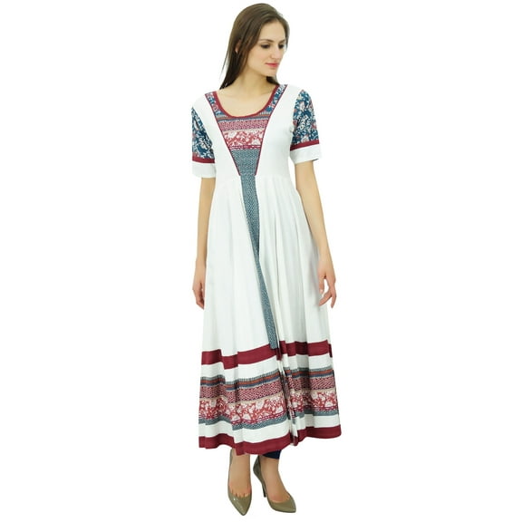 Bimba Women's Long A-Line Anarkali Kurti Ladies Summer Kurta Costom Maxi Dress