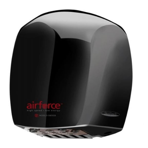 World Dryer Airforce Hi-Speed 208-240 Volt Hand Dryer in Black
