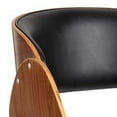 thumbnail image 5 of Joan 23 Inch Office Chair 360 Swivel Black Faux Leather and Brown Frame, 5 of 7