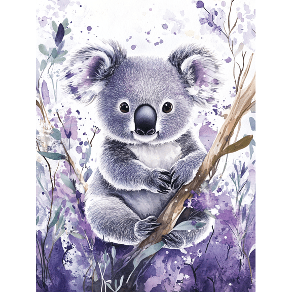 Adorable Koala Watercolor Wall Art/Canvas Print， Perfect for Living Room， Bedroom， Nursery， Office， and Bathroom Decor.