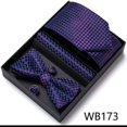 thumbnail image 1 of Pattern tie bow tie square set groom best man set gift box, 1 of 6