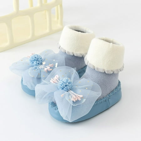 

TOWED22 Baby First Walking Shoes Autumn And Winter Children Toddler Shoes Boys And Girls Floor Sports Shoes Socks Shoes Flat Blue