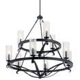 thumbnail image 3 of Farmhouse Nine Light Chandelier in Black Finish Bailey Street Home 147-Bel-4187424, 3 of 5