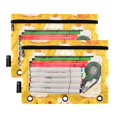 thumbnail image 2 of Dailycode 2 Pack Pencil Pouch for 3 Ring Binder Smooth Zipper Folders with Pockets Clear Window Pencil Case, Lovely Capybara and Orange, 2 of 6