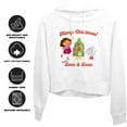 thumbnail image 4 of Popfunk Happy Holidays from Dora and Boots Women's Cropped Hoodie Pullover Sweatshirt, White, Medium, 4 of 5