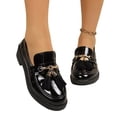 thumbnail image 4 of hzomhy Womens Loafers Round Toe Tassel Horsebit Accent Slip On Design Low Block Heel for School Work and Daily Wear, 4 of 9