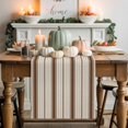 thumbnail image 2 of Brown Striped Short Table Runner 48 Inches Long, Modern Minimalist Stripes Farmhouse Cotton Linen Table Runners Dresser Scarves, Fabric Tabletop Scarf Furniture Cover for Dinner Party Decor 13"x48", 2 of 9