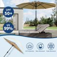 thumbnail image 3 of 10ft Outdoor Patio Umbrella with Crank Lift & Push Button Tilt, 8-Rib Design for Yard, Deck, Pool, 3 of 7