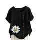 thumbnail image 1 of Vestidos Casuales Para Mujer, Blusas De Mujer De Moda Blusa informal de lino con botones y manga corta estampada para mujer, 1 of 4