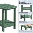 thumbnail image 3 of Nalone Adirondack Outdoor Side Table, HDPE Plastic and Double Adirondack End Table, Green, 3 of 4