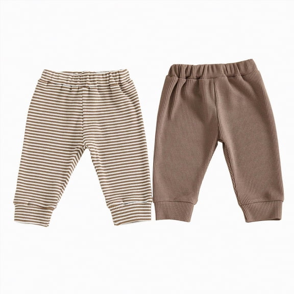 JUMEYU Toddler Girl Pants Boys Cargo Pants Elastic Waist Pockets Casual Hiking Trousers Adjustable Ankle Trendy Pants for Kid 12 18 Months (Brown,12-18 Months)