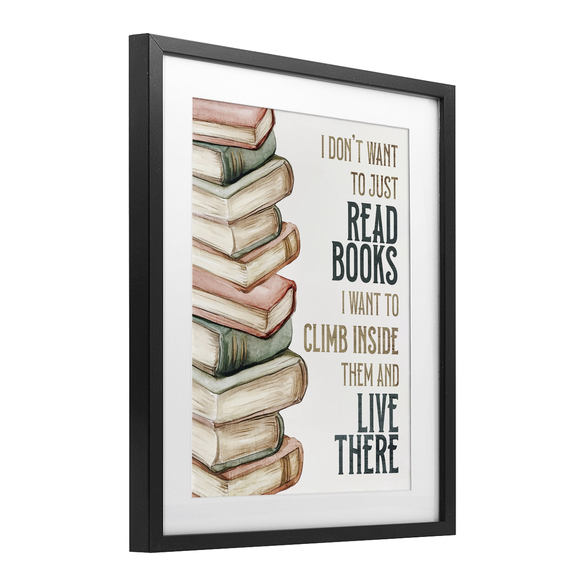 Stupell Industries Climb Inside Books & Live There Black Framed Print Under Glass, design by Kim Allen
