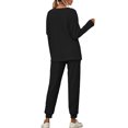 thumbnail image 4 of Capreze 2Pcs Plus Size Tracksuit Set For Women Jogger Trouser Pants Long Sleeve Casual Tops Blouse Active Outfits Set Sweatsuit Jogging Activewear Sweatpants, 4 of 4