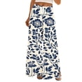 thumbnail image 2 of ClodeEU Women's Print Wide Leg Pants , Loose Fit Casual Trousers with Drawstring Waist and Pockets White 02,Womens Plus XL, 2 of 4