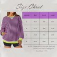 thumbnail image 3 of Women Striped Oversized Sweatshirt Crewneck Long Sleeve Shirts Hoodies 2025 Summer Fashion Pullover Top Y2K Outfits 01-Black M, 3 of 5
