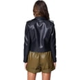 thumbnail image 3 of HOT! Women's Genuine Black Lambskin Leather Jacket Slim Fit Biker jacket Coat W437, 3 of 4