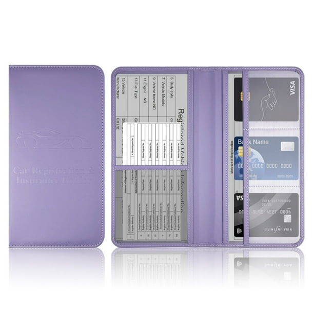 Estuche de Cuero de Licencia de Conducir, Caso Protector Del Documento de Datos de Registro Y Seguro Del Coche con Diseño Compacto Elegante