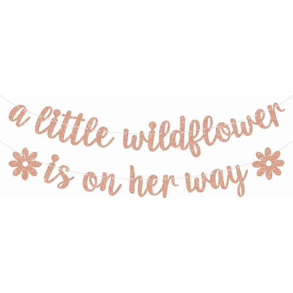 A Little Wildflower is on the Way Banner, Sweet Baby Girl, Flower Baby Shower, Baby Shower/Gender Reavel Party Decorations for Girls