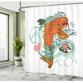 thumbnail image 4 of Ambesonne Koi Shower Curtain, Waterlily and Carp Fish Cartoon, 69"Wx70"L, Pale Teal Orange Blush, 4 of 4