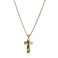 thumbnail image 5 of HZMAN Basketball Football Soccer Cross Pendant, I CAN DO ALL THINGS STRENGTH Bible Verse Stainless Steel Necklace (Soccer Gold), 5 of 7