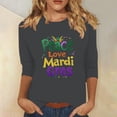 thumbnail image 5 of T-shirt Décontracté Ample à Imprimé Tauxra pour Femmes, Blouse à Manches 3/4 et Col Rond, Haut Mode Confortable en Polyester et Spandex pour Usage Quotidien, 5 of 5