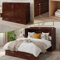 thumbnail image 1 of AFI Southampton Lit Escamotable Moderne en Bois Massif Format Double avec Matelas, Noyer, 1 of 20