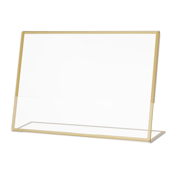 BESTONZON 6Pcs Transparent Acrylic Sign Holder Small Slanted Table Stand for Menus