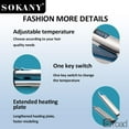 thumbnail image 4 of 2-in-1 Ionic Hair Straightener Brush with Digital Display, 10 Temperature Settings 300°F-750°F, Fast 30s Heating – For Frizz Control & Smooth Hair, Blue, 4 of 7