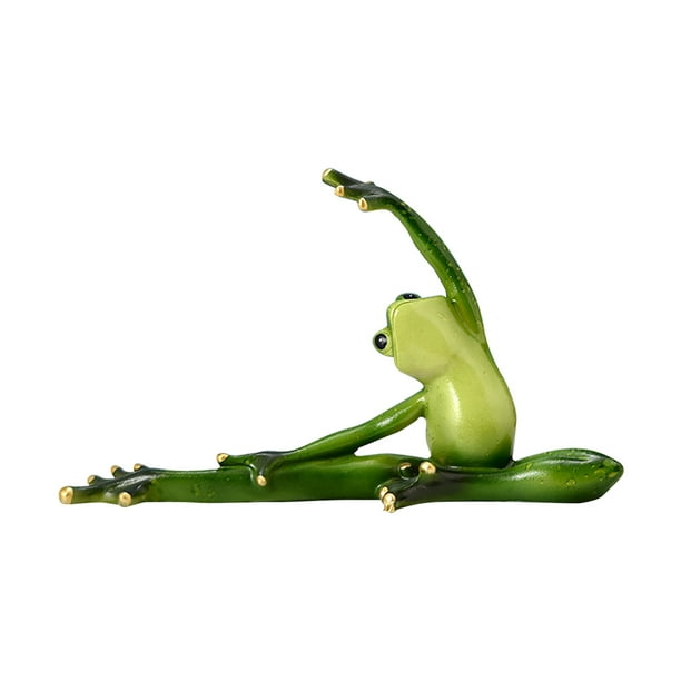 Estatua exquisita de rana de yoga, figura clásica de resina para plantas de maceta de flores de jardín Hugtrwg Para estrenar
